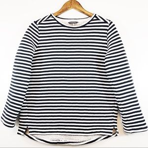 Joules Black & White Striped Crewneck Sweatshirt